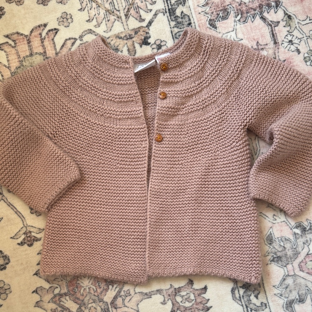 Elegant Mauve Knit Cardigan Zara 12-18 months